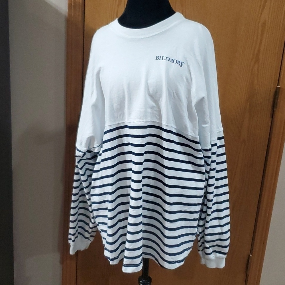 Spirit jersey Biltmore limited edition blue and white striped hotel on back